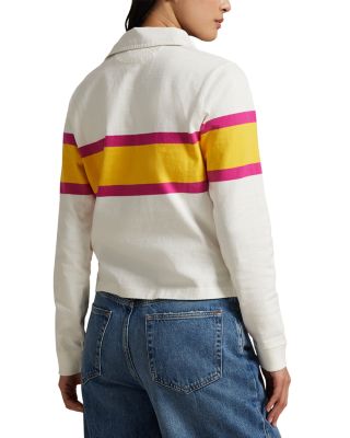 Color Blocked Cotton Jersey Rugby Shirt