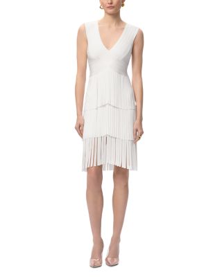 V Neck Gracie Midi Fringed Dress