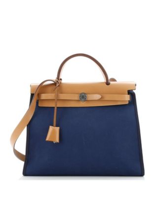 Pre-Owned HERMÈS - 31 Herbag Zip Leather and Toile