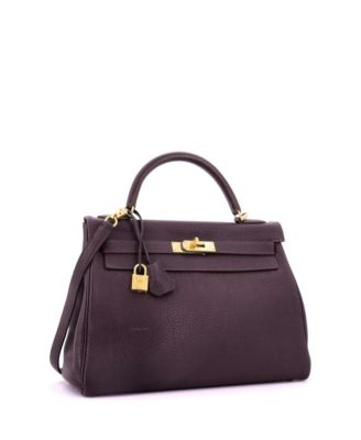 Kelly 32 Handbag Purple Togo with Gold Hardware