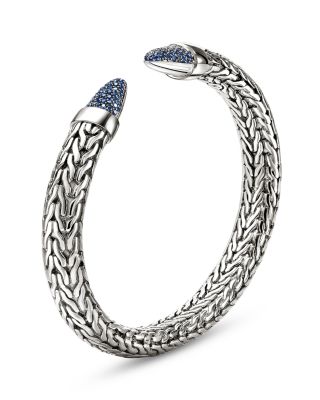 Sterling Silver & Blue Sapphire Spear 50 Flex Cuff Bracelet