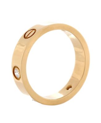 Love 3 Diamonds Band Ring 18K Gold with Diamonds