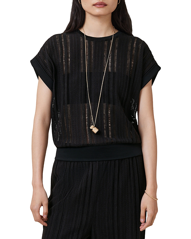 Allsaints Giana Open Stitch Short Sleeve Sweater