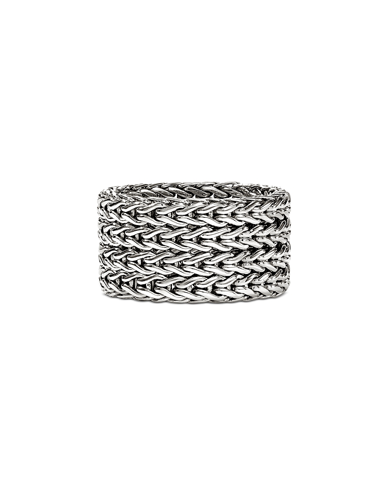 John Hardy Sterling Silver Icon Diamond Multirow Weave Ring In Metallic