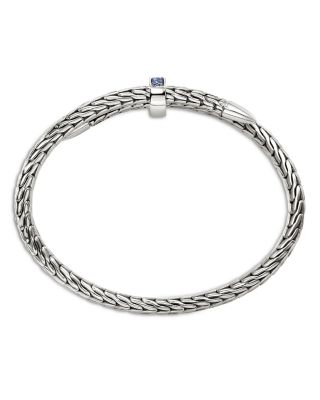 Sterling Silver Blue Sapphire Spear Flex Cuff Bracelet