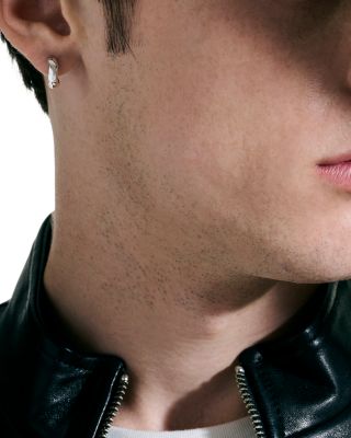 Sterling Silver Surf Huggie Hoop Earrings