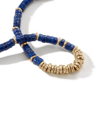 14K Yellow Gold Heishi Lapis Lazuli Bracelet