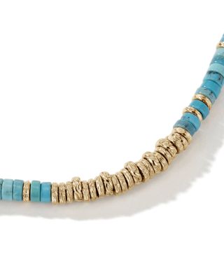 14K Yellow Gold Heishi Turquoise Bracelet