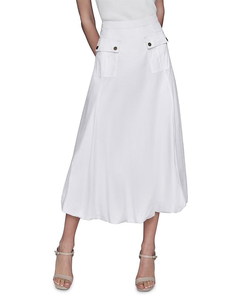 Karl Lagerfeld Paris Bubble Hem Midi Skirt