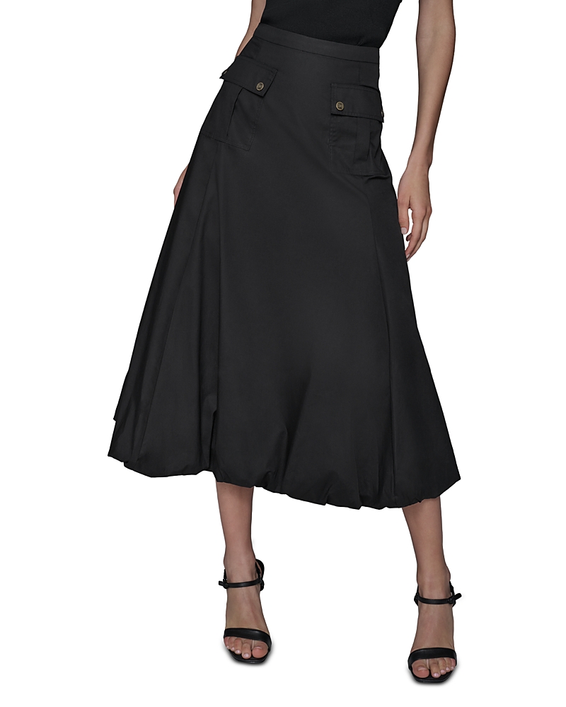 Karl Lagerfeld Paris Bubble Hem Midi Skirt
