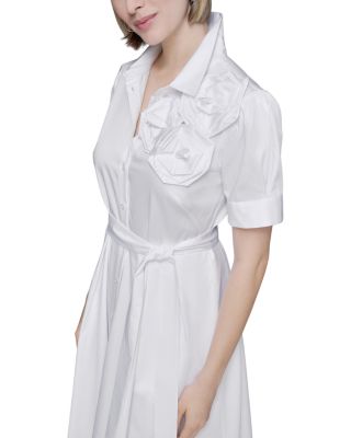 Flower Corsage Shirtdress