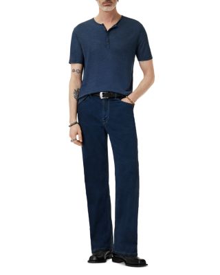 Biello Slim Fit Short Sleeve Henley Shirt  