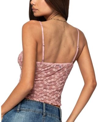 Floral Textured Lace Tank Top