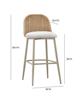 Alexa Rattan Performance Fabric Barstool