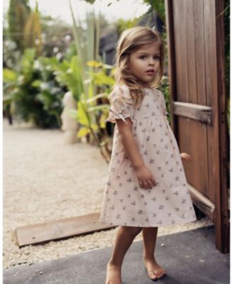 Girls' Rose Dot Short Sleeve Dress - Little Kid