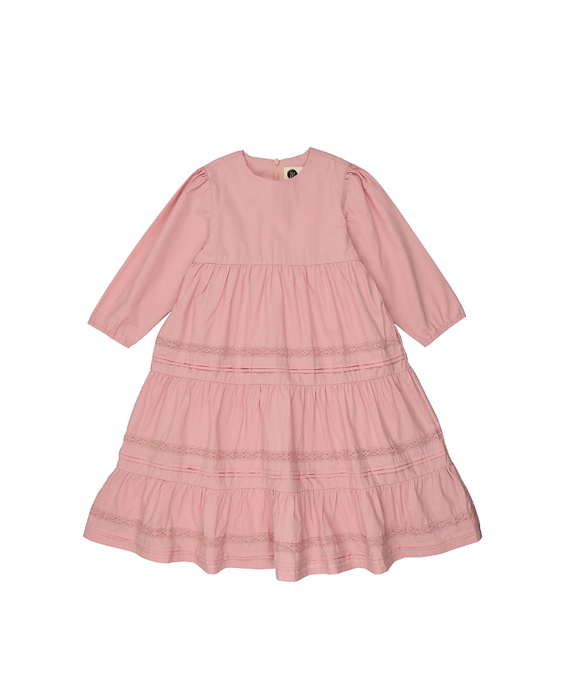 Maniere Girls' Pleats N Tiers 3/4 Sleeve Dress - Little Kid, Big Kid