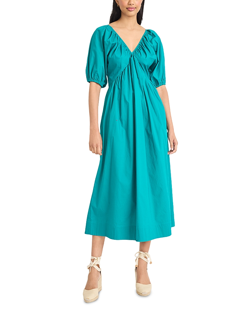 The Good Journey Puff Sleeve Midi Dress