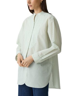 Curved Hem Tuxedo Shirt