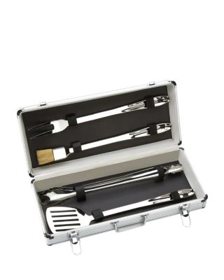 Stainless Steel 4-Piece BBQ Tool Set with Case