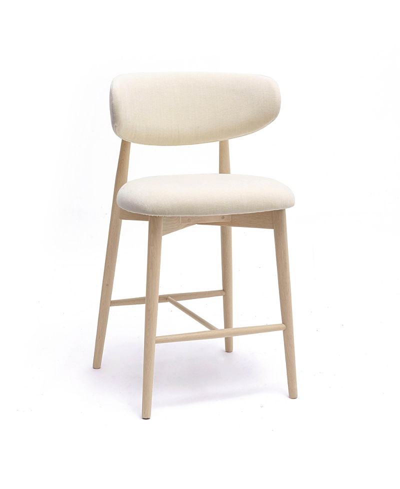 Tov Furniture Zinea Performance Textured Velvet Counter Stool In White