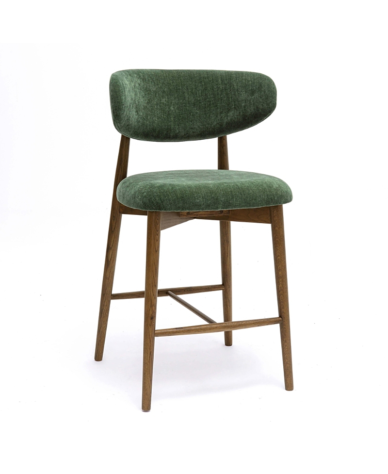 Tov Furniture Zinea Performance Textured Velvet Counter Stool In Green