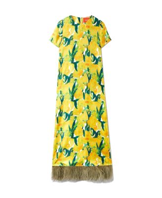 Swing Dress with Feathers