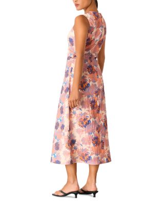 Petite Floral Textured Midi Dress