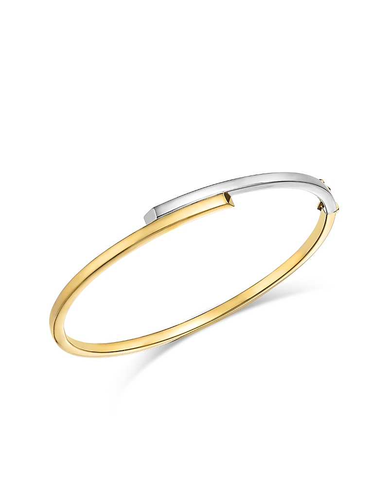 Alberto Amati 14k White & Yellow Gold Bypass Bangle Bracelet