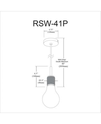 Roswell 1 Light Pendant - Small