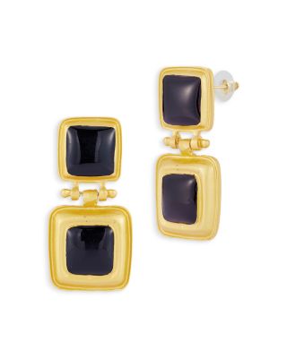 Black Crystal Vintage Drop Earrings - Exclusive