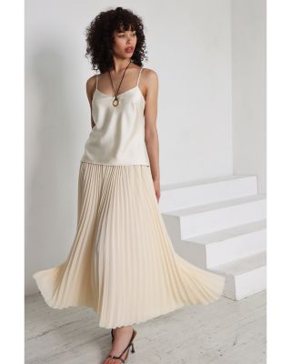 Contrast Pleated Skirt Maxi Dress