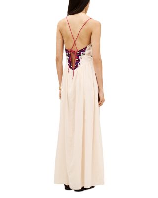 Poeme Embroidered Tie Back Dress