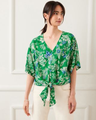 Short Sleeve Tie Front Top