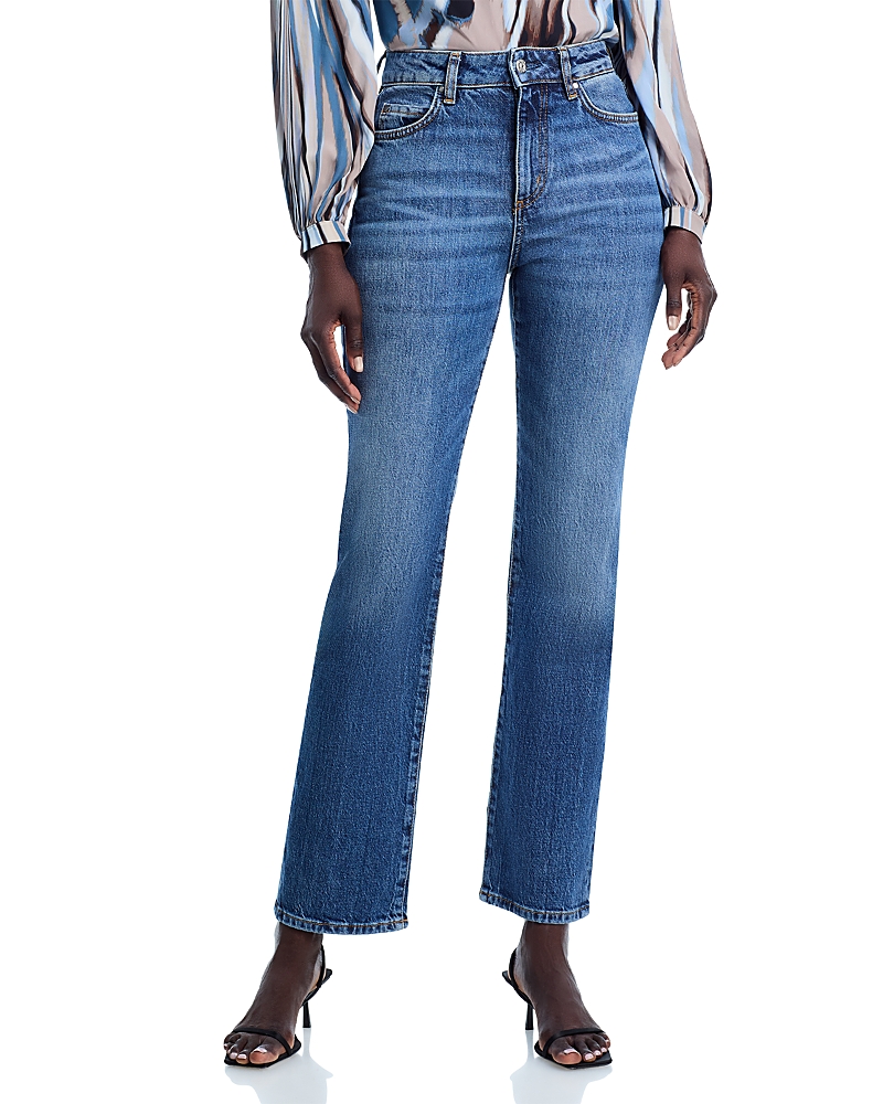 Boss Parkway High Rise Slim Leg Jeans in Navy