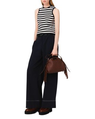 Cotton Trousers with Leather Belt