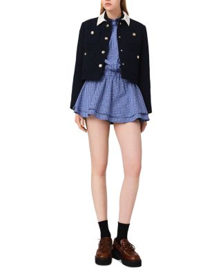 Cropped Tweed Jacket With Removable Collar