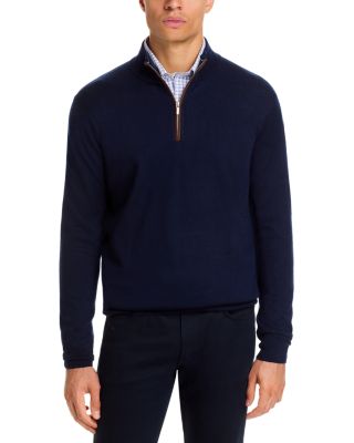 Autumn Crest Suede Trim Quarter Zip Sweater