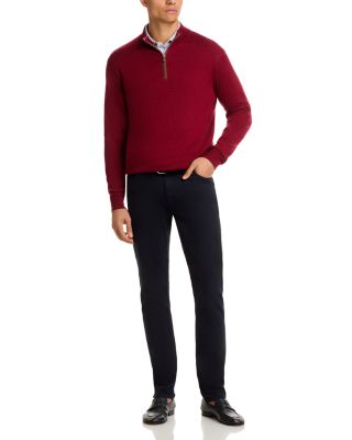 Autumn Crest Suede Trim Quarter Zip Sweater
