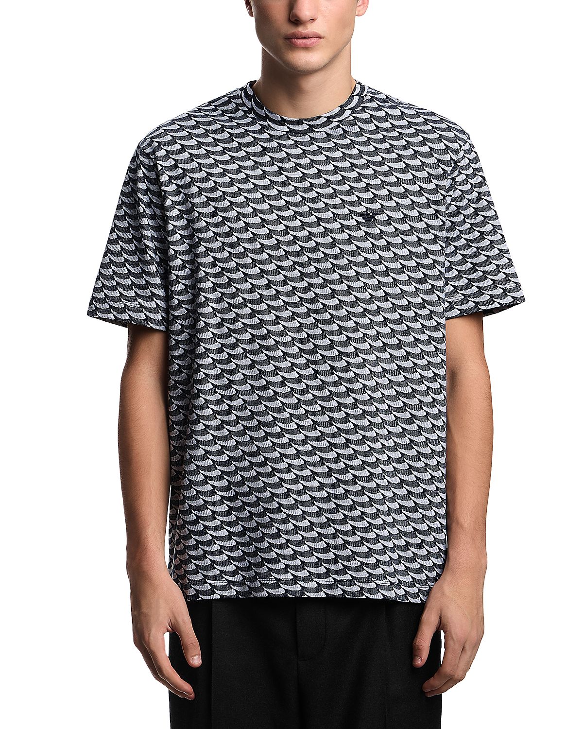 Emporio Armani Regular Fit Optical Jacquard Print Tee