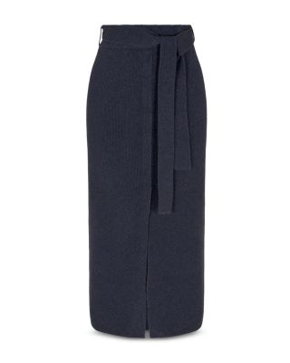 Ribbed Knit Midi Skirt