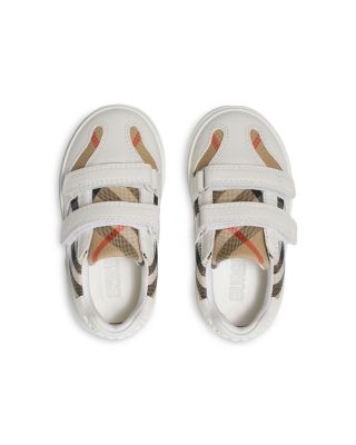 Unisex Check Cotton & Leather Sneakers - Baby 