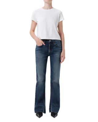 Mid Rise Kick Boot Jeans in Stencil