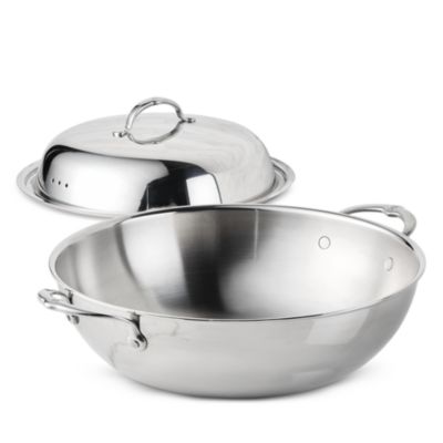 ProBond Luxe 14&amp;quot; Professional Clad Stainless Steel Wok with Dome Lid
