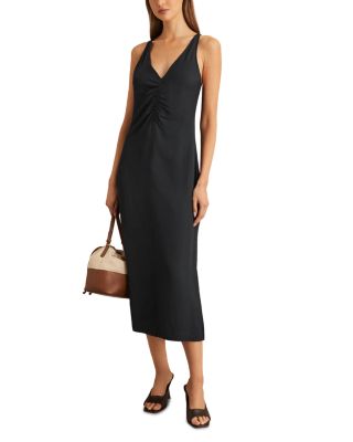 REISS - Petite Center Ruched Midi Dress