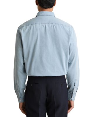 Regular Fit Washed Chambray Button Front Shirt