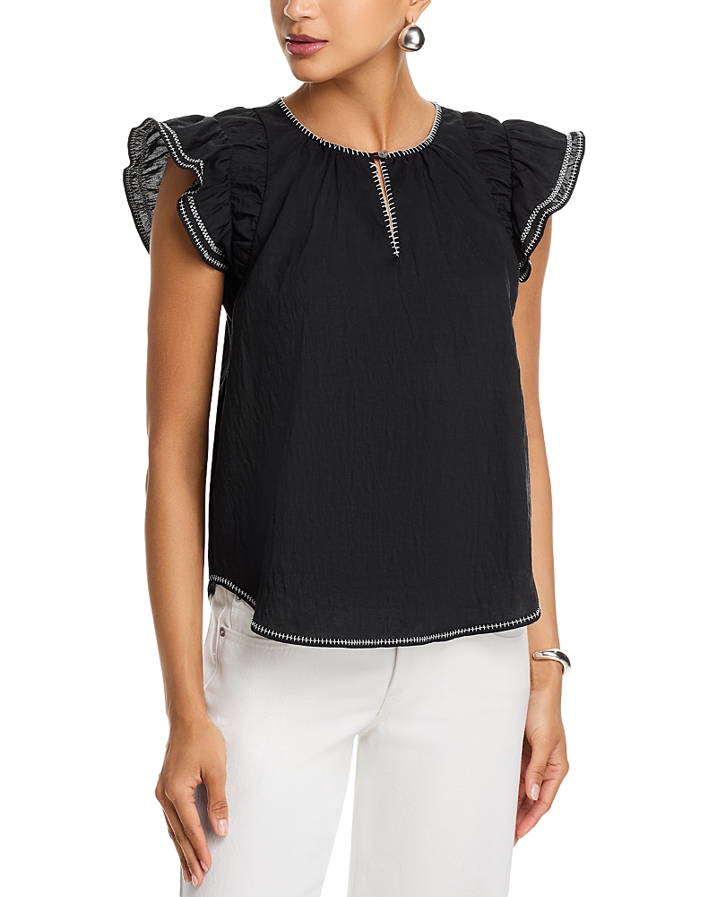 Rails Sable Flutter Sleeve Top In Black