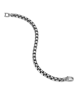 Men's Box Chain Bracelet in Sterling Silver, 7.3mm