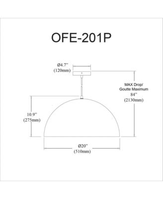 Large Ofelia 1 Light Pendant