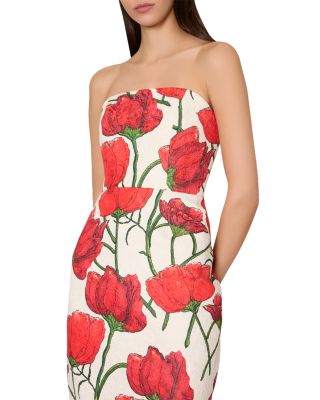 Red Peony Orion Jacquard Dress