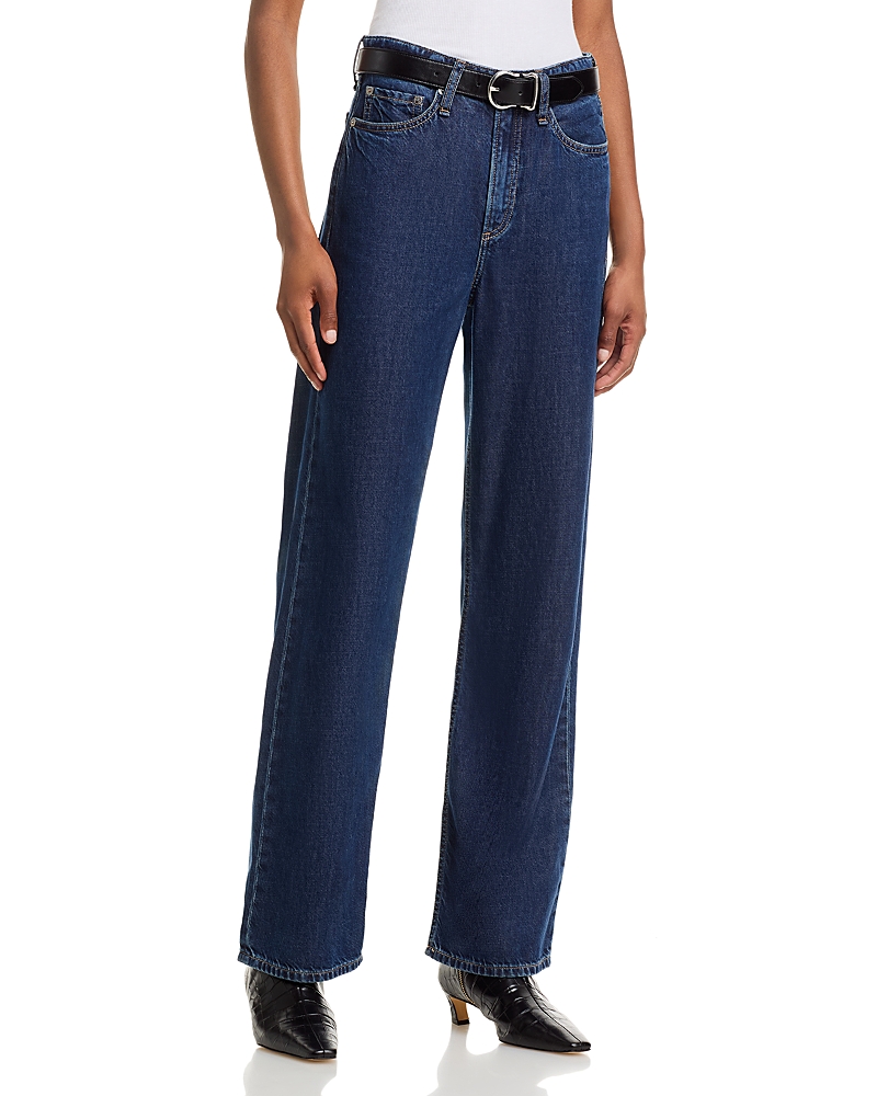 Rag & Bone Featherweight Logan Wide Leg Jeans In Blue